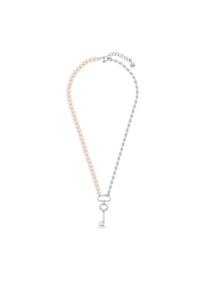 سانت هونور Pont Des Arts Half Silver and Half Pink Pearls Necklace for Women's