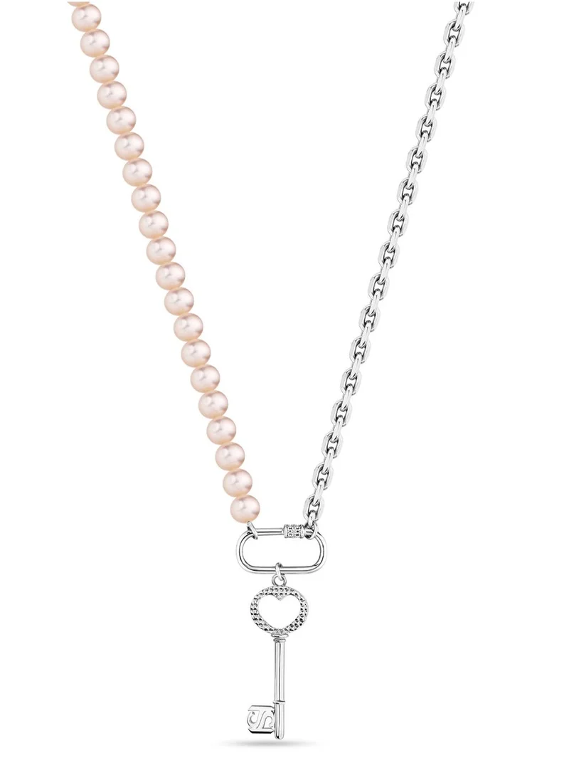 سانت هونور Pont Des Arts Half Silver and Half Pink Pearls Necklace for Women's