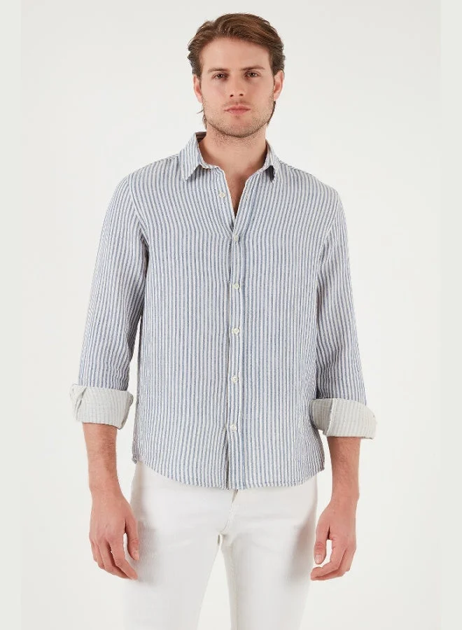 Buratti  Buratti Striped Regular Fit Cotton Long Sleeve Shirt Men's SHIRT CF25S129721 for Men | Best Price UAE