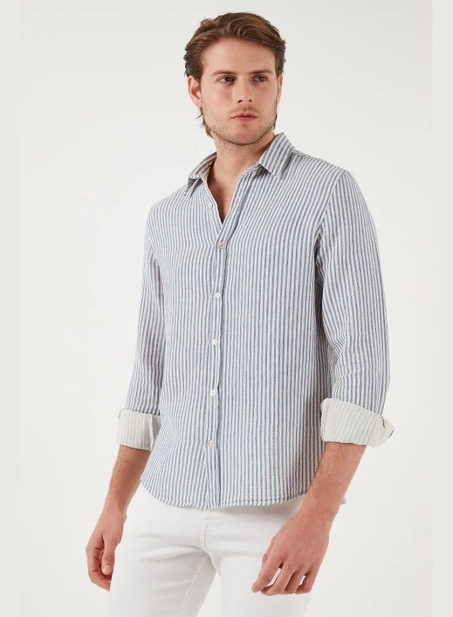 Buratti Striped Regular Fit Cotton Long Sleeve Shirt Men's SHIRT CF25S129721