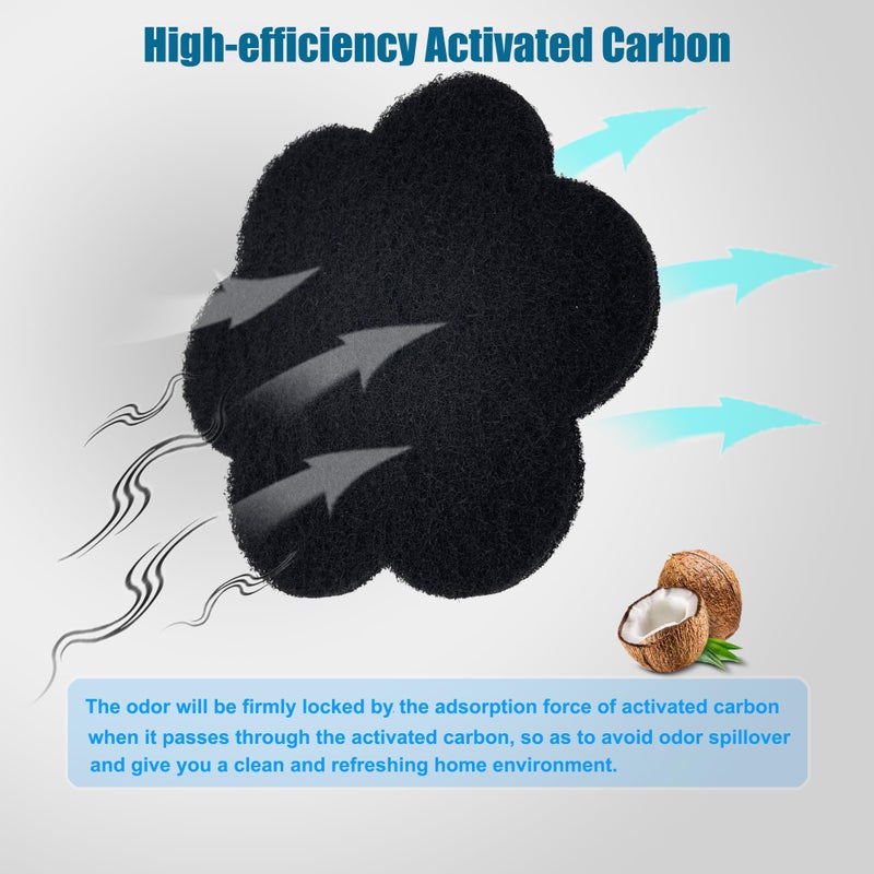 ShuRex 12-Pack Universal Trash Can Odor Absorbing Filters, Activated Charcoal Deodorizer for Trash Cans, Compost Buckets, Countertop and Recycle Bins (Flower) - Image 2