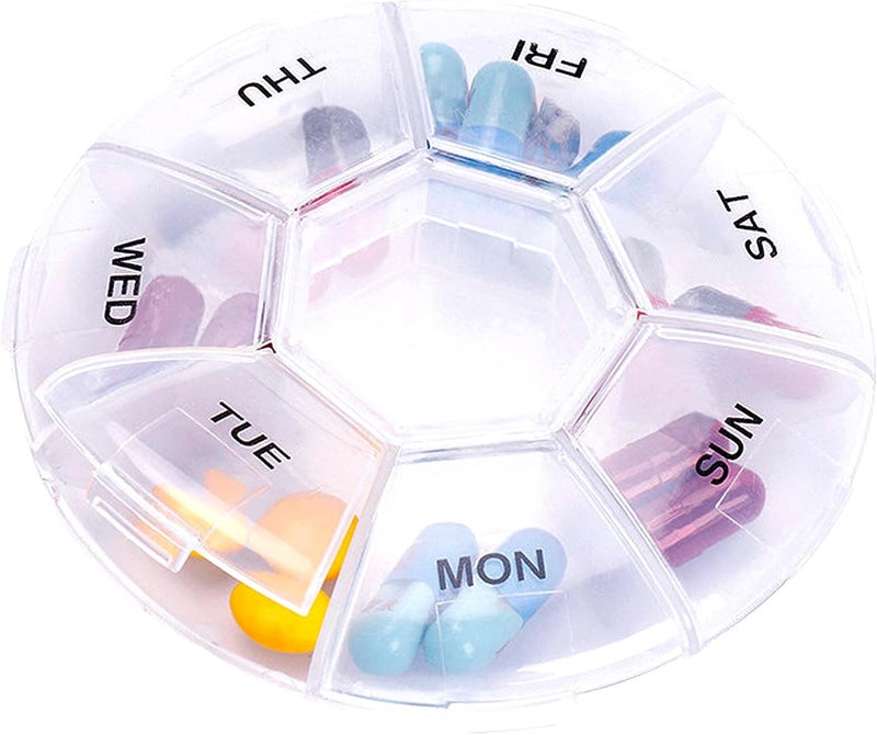 Transparent Pill Organizer for Weekly Use