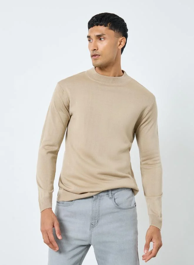 Beige Regular Fit Sweater