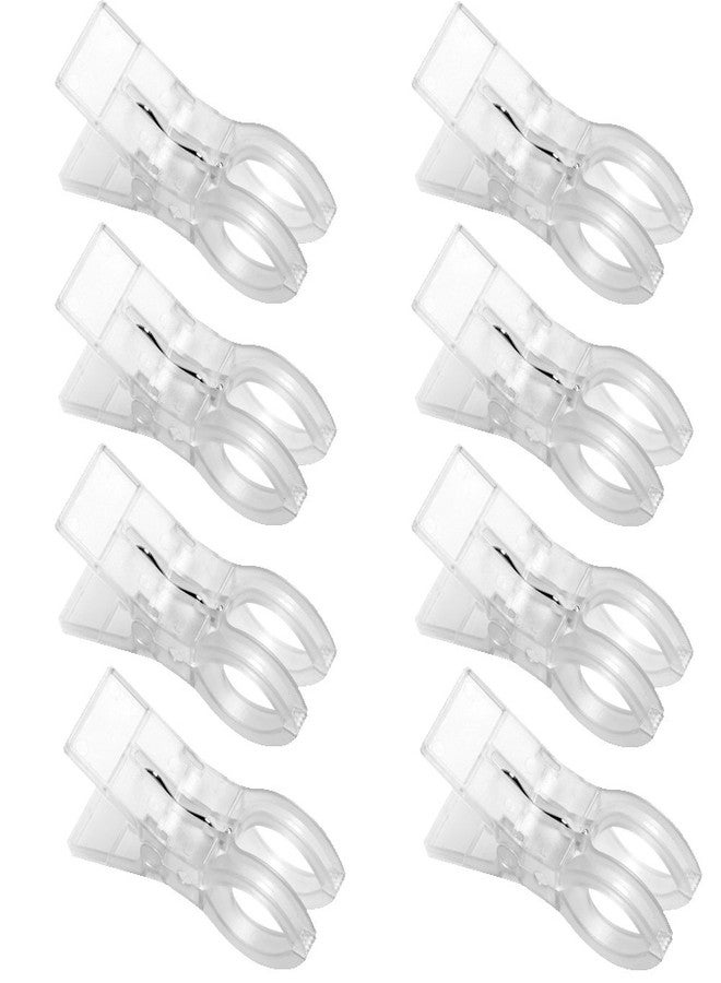 Lzttyee Clear White Beach Towel Clips Plastic Clothing Hanger Clamp Keep Your Towels from Blowing Away-Beach Chair or Pool Loungers on Your Cruise (8Pcs) - Image 1