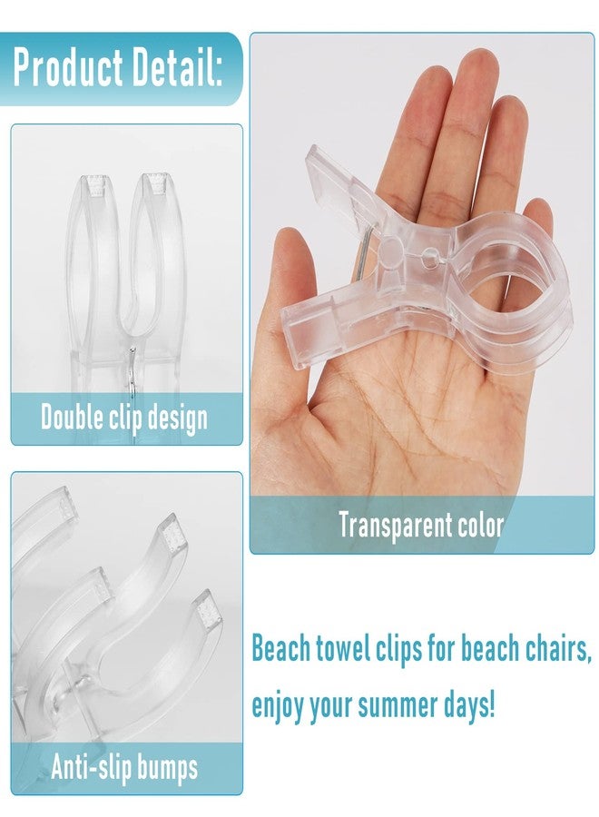Lzttyee Clear White Beach Towel Clips Plastic Clothing Hanger Clamp Keep Your Towels from Blowing Away-Beach Chair or Pool Loungers on Your Cruise (8Pcs) - Image 4