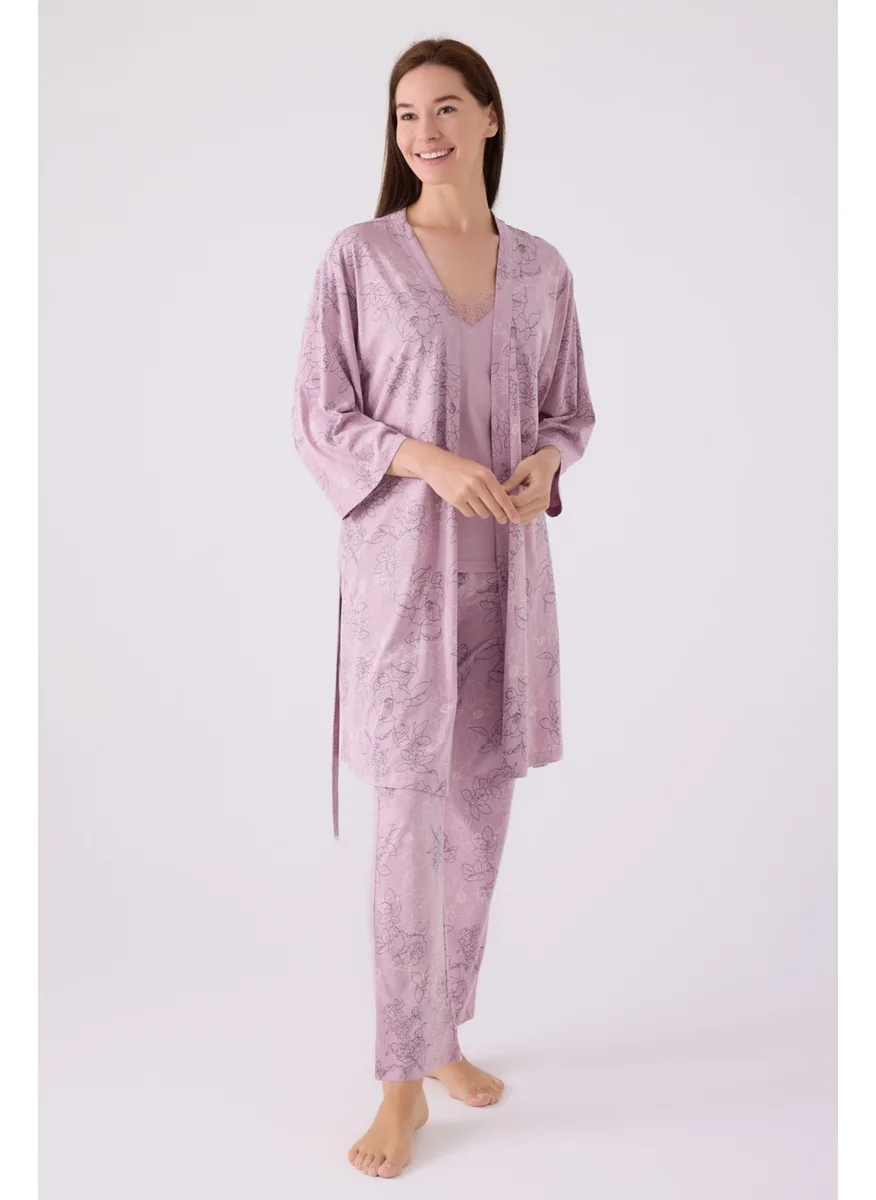 بيير كاردان Triple Pajama Set Light Rose - Jersey - 3 Piece Set