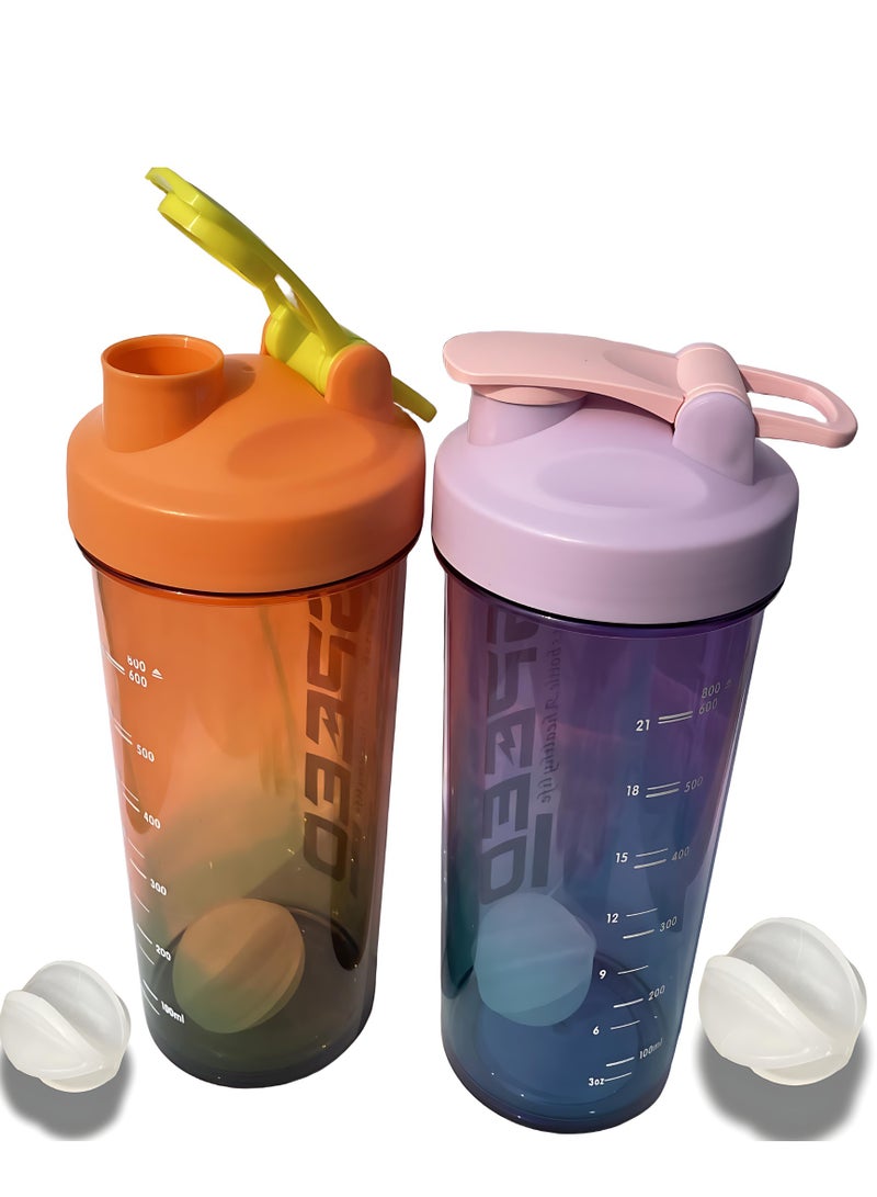 DAKEEN 2-Pack 800ml Protein Shaker Bottles – BPA-Free, Leak-Proof Mixer Cups for Smoothies & Shakes, Ideal as Protein Bottle Blender Cocktail Shaker Cup for Gym Fitness Home Pre Workout Male and Female - Image 1