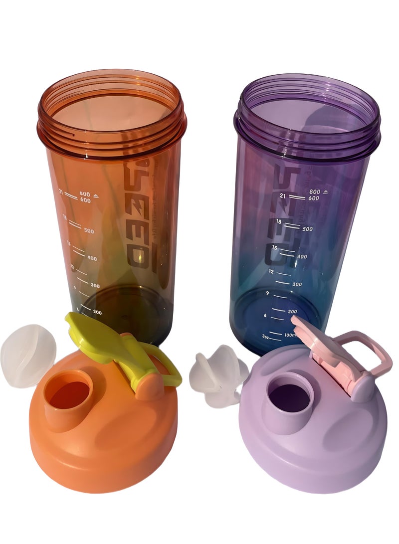 DAKEEN 2-Pack 800ml Protein Shaker Bottles – BPA-Free, Leak-Proof Mixer Cups for Smoothies & Shakes, Ideal as Protein Bottle Blender Cocktail Shaker Cup for Gym Fitness Home Pre Workout Male and Female - Image 2