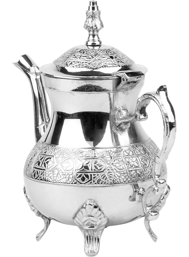 Cuisine Art Moroccan Brass Teapot Khayb 875ml – Silver Handcrafted Traditional Moroccan Tea Pot for Authentic Tea Ceremony, Mint Tea Brewing & Elegant Tea Serving - Image 2