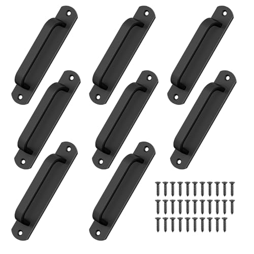 Mixizigoz 57 Inch Sliding Barn Door Handle Aluminium Alloy Cabinet Pull Handles for Closet Drawer Garage Fence Door Bunk Bed Safe Handrail Comfy Grip LongLasting Use 8 Black - Image 1