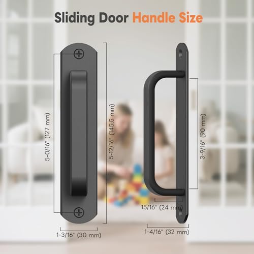 Mixizigoz 57 Inch Sliding Barn Door Handle Aluminium Alloy Cabinet Pull Handles for Closet Drawer Garage Fence Door Bunk Bed Safe Handrail Comfy Grip LongLasting Use 8 Black - Image 3