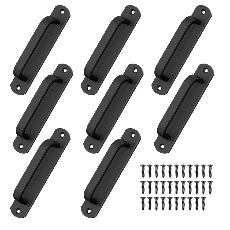 Mixizigoz 57 Inch Sliding Barn Door Handle Aluminium Alloy Cabinet Pull Handles for Closet Drawer Garage Fence Door Bunk Bed Safe Handrail Comfy Grip LongLasting Use 8 Black - Image 2