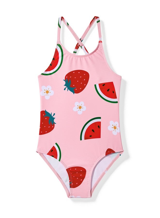 Zando 2t Swimsuit Girl - Cute Watermelon Baby Swimsuit Girl, Cross Back Adjustable One Piece 3t Bathing Suit Girls, Strawberry Girls' Swimwear Toddler Bathing Suit Girls for Summer Beach Vocation Wear - Image 1