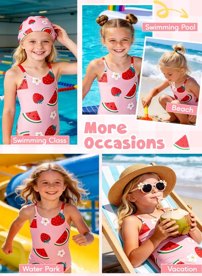 Zando 2t Swimsuit Girl - Cute Watermelon Baby Swimsuit Girl, Cross Back Adjustable One Piece 3t Bathing Suit Girls, Strawberry Girls' Swimwear Toddler Bathing Suit Girls for Summer Beach Vocation Wear - Image 2