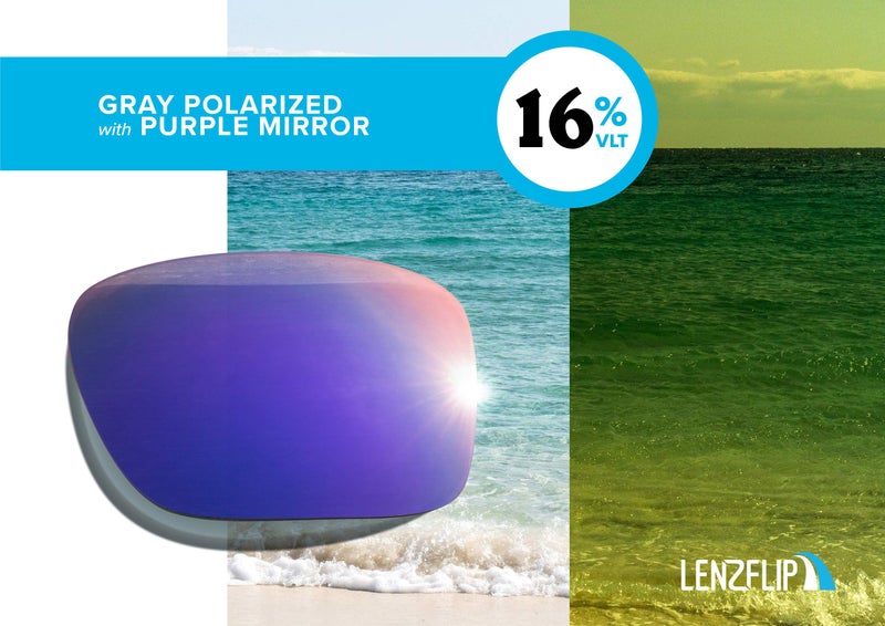 LenzFlip Polarized Replacement Lenses Compatible with Oakley Holbrook XL OO9417 (Grey Polarized with Purple Mirror Coating) - Image 2