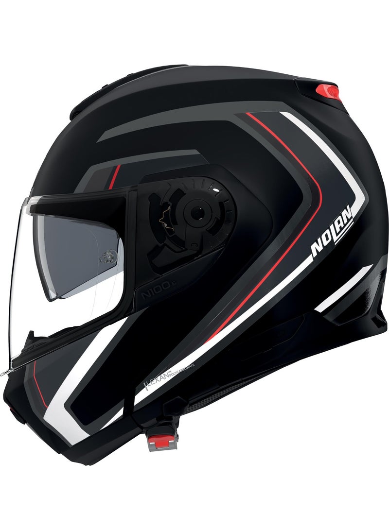 Nolan N100-6 RADIANTE BLACK/SILVER/RED MATT Helmet - Image 2