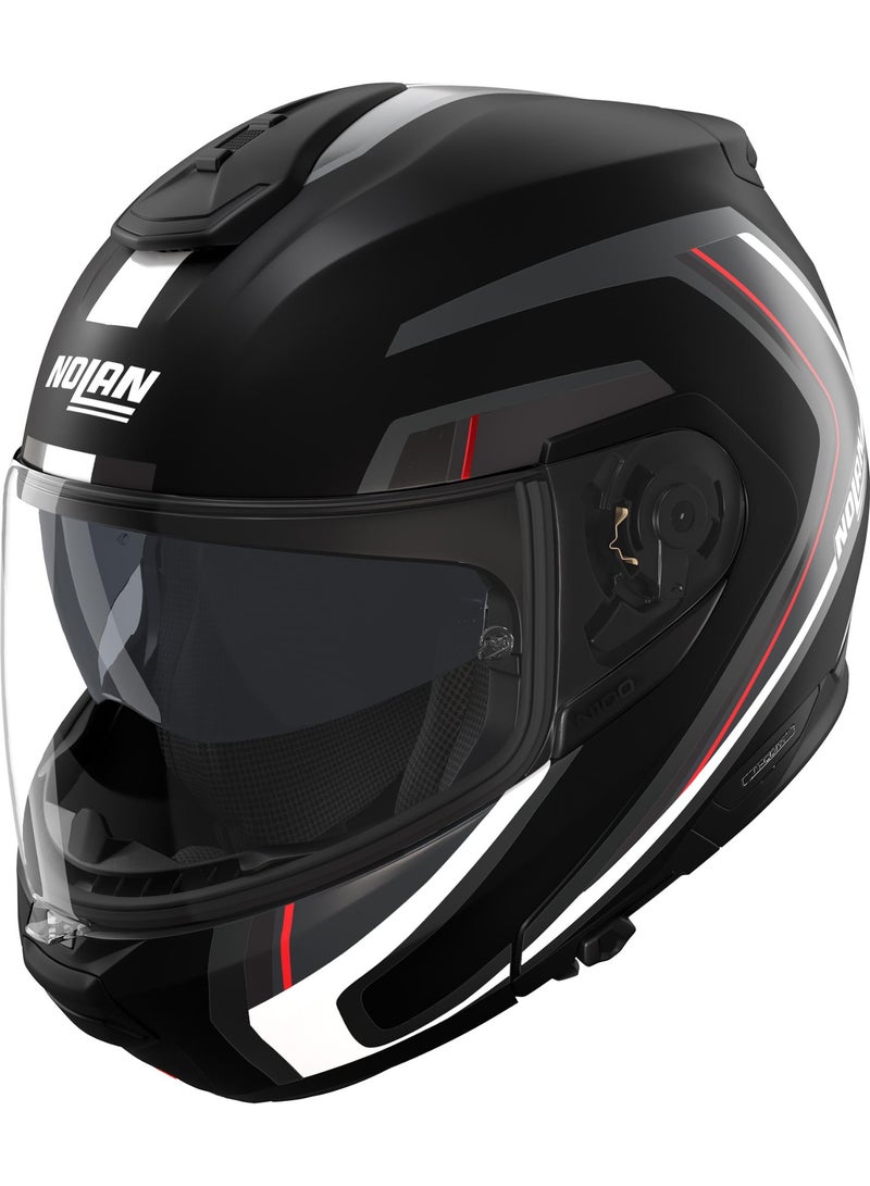 Nolan N100-6 RADIANTE BLACK/SILVER/RED MATT Helmet - Image 1