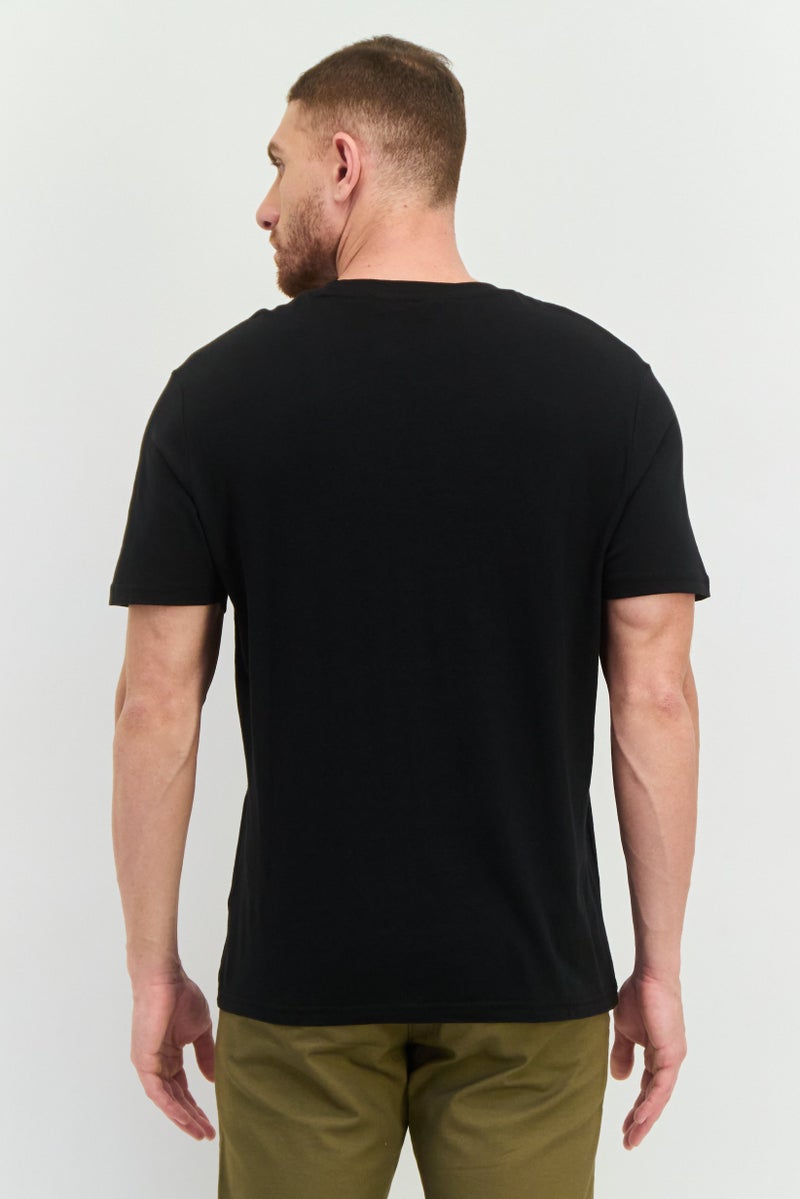 Ben Sherman Men Crew Neck Short Sleeves Brand Logo T-Shirt, Black  - Image 4
