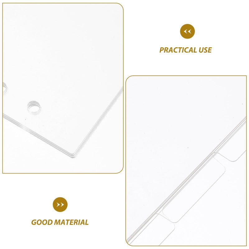 6Pcs A5 6 Ring Binder Dividers with Clear Acrylic Index Tabs Detachable File Organizer - Image 4