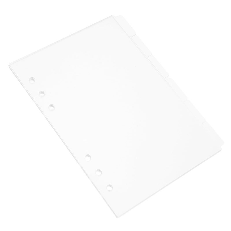 6Pcs A5 6 Ring Binder Dividers with Clear Acrylic Index Tabs Detachable File Organizer - Image 2