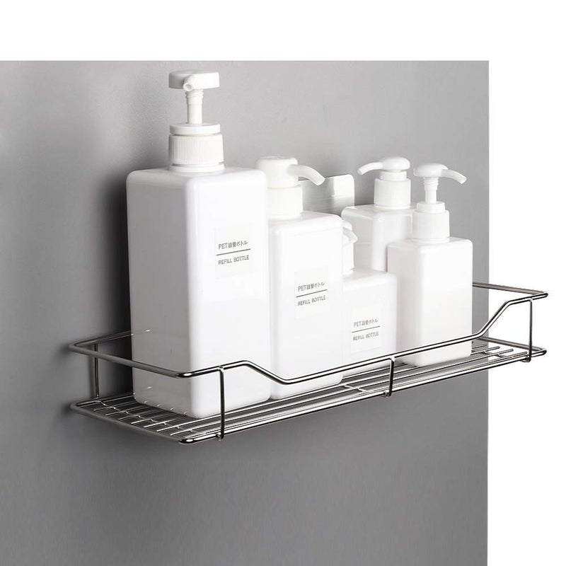 SEMITO Adhesive Shower Caddy Bathroom Shelves Holder with Shelf Storage, Wall Basket for Kitchen & Bathroom Accessories, Stainless Steel, Rustproof No Drilling - Image 3