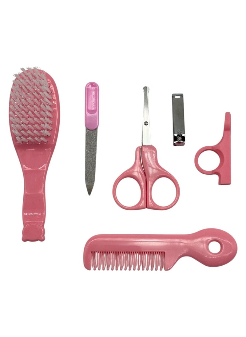 QSHOP Baby Nail Care Kit for Daily Personal Cleaning Baby Manicure Newborn Health Nail Clipper Hair Brush 6pcs  - Image 1
