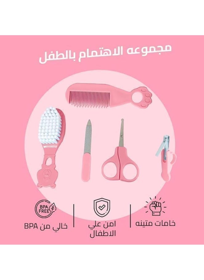 QSHOP Baby Nail Care Kit for Daily Personal Cleaning Baby Manicure Newborn Health Nail Clipper Hair Brush 6pcs  - Image 3