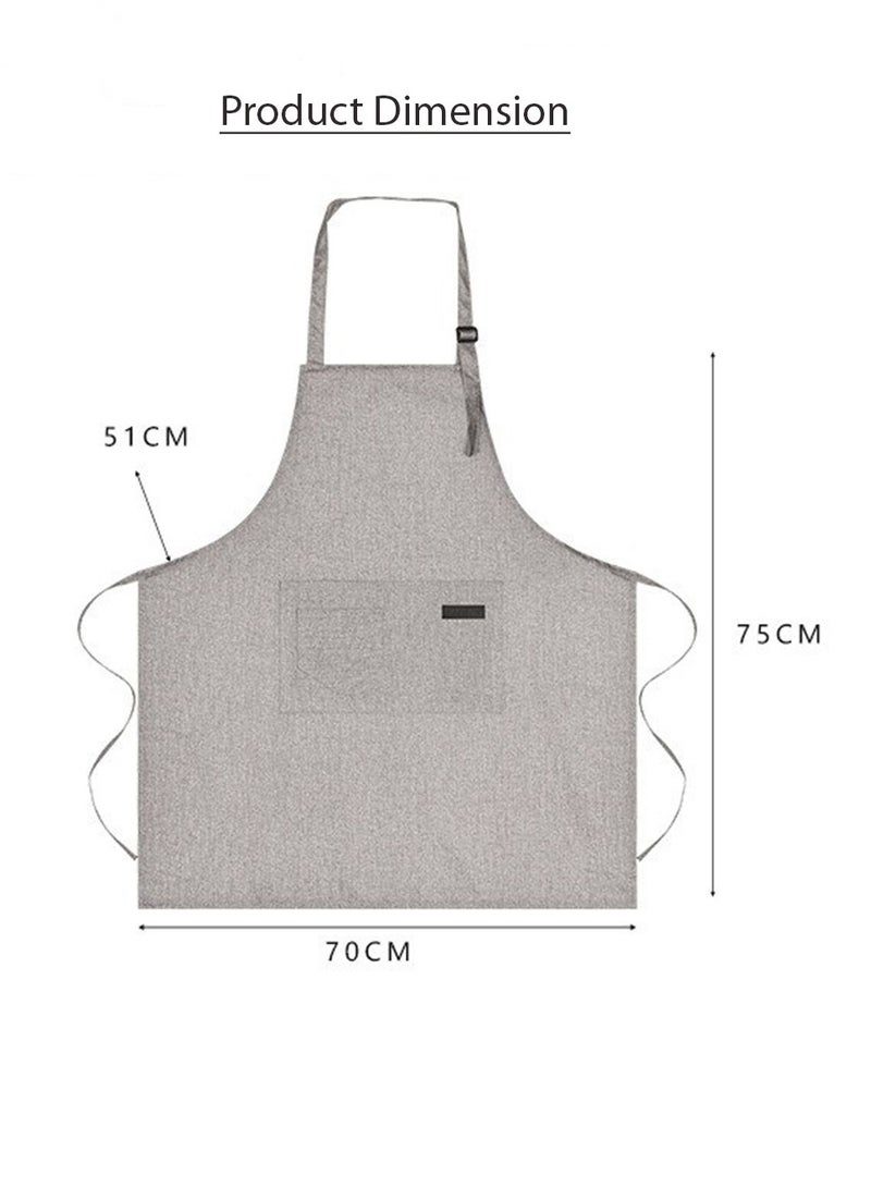 Yuwell Polyester Cooking Apron Adjustable Kitchen Apron Soft Waterproof Stainproof Chef Apron With Pocket For Women And Men oil Proof Apron Blue  - Image 5