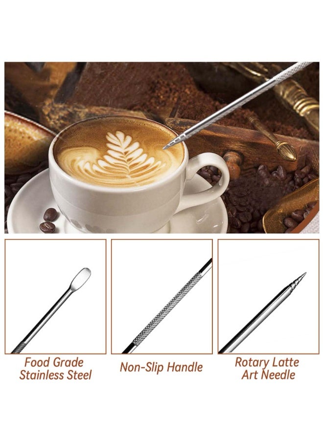 22 PCS Coffee Tamper Set, Espresso Accessories Barista Kit, with 51mm Espresso Tamper, WDT Tool, Frothing Pitcher(350 ml), Latte Art Pen, Coffee Stirrer, Tamper Mat, 16 Coffee Stencils - Image 4