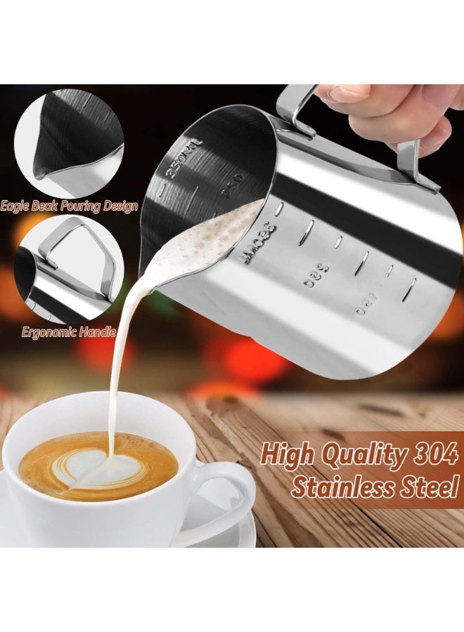 22 PCS Coffee Tamper Set, Espresso Accessories Barista Kit, with 51mm Espresso Tamper, WDT Tool, Frothing Pitcher(350 ml), Latte Art Pen, Coffee Stirrer, Tamper Mat, 16 Coffee Stencils - Image 3