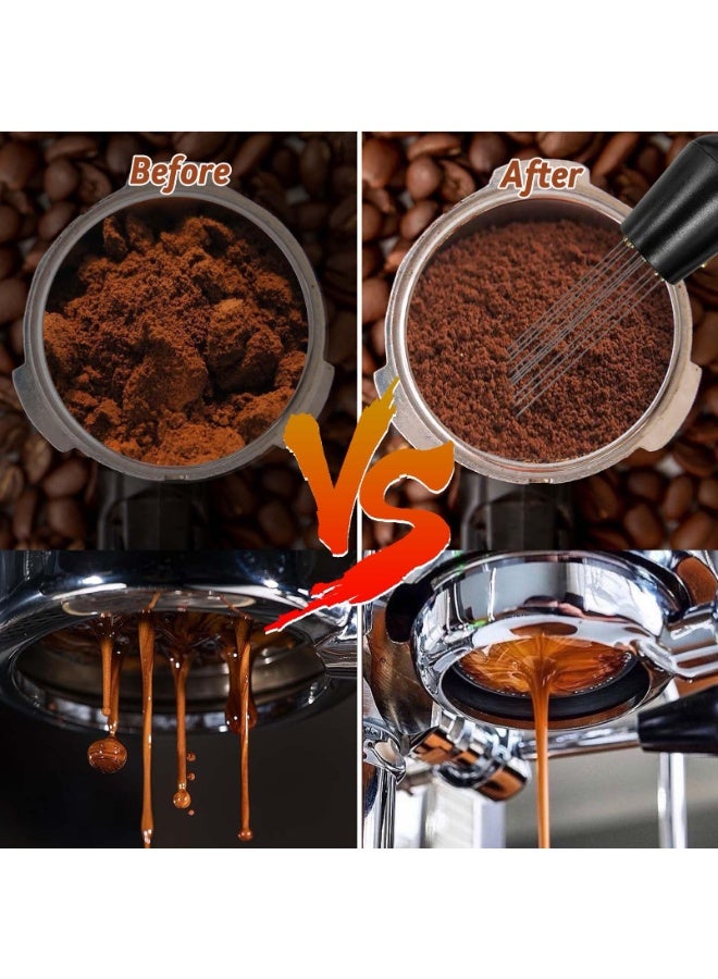 22 PCS Coffee Tamper Set, Espresso Accessories Barista Kit, with 51mm Espresso Tamper, WDT Tool, Frothing Pitcher(350 ml), Latte Art Pen, Coffee Stirrer, Tamper Mat, 16 Coffee Stencils - Image 5