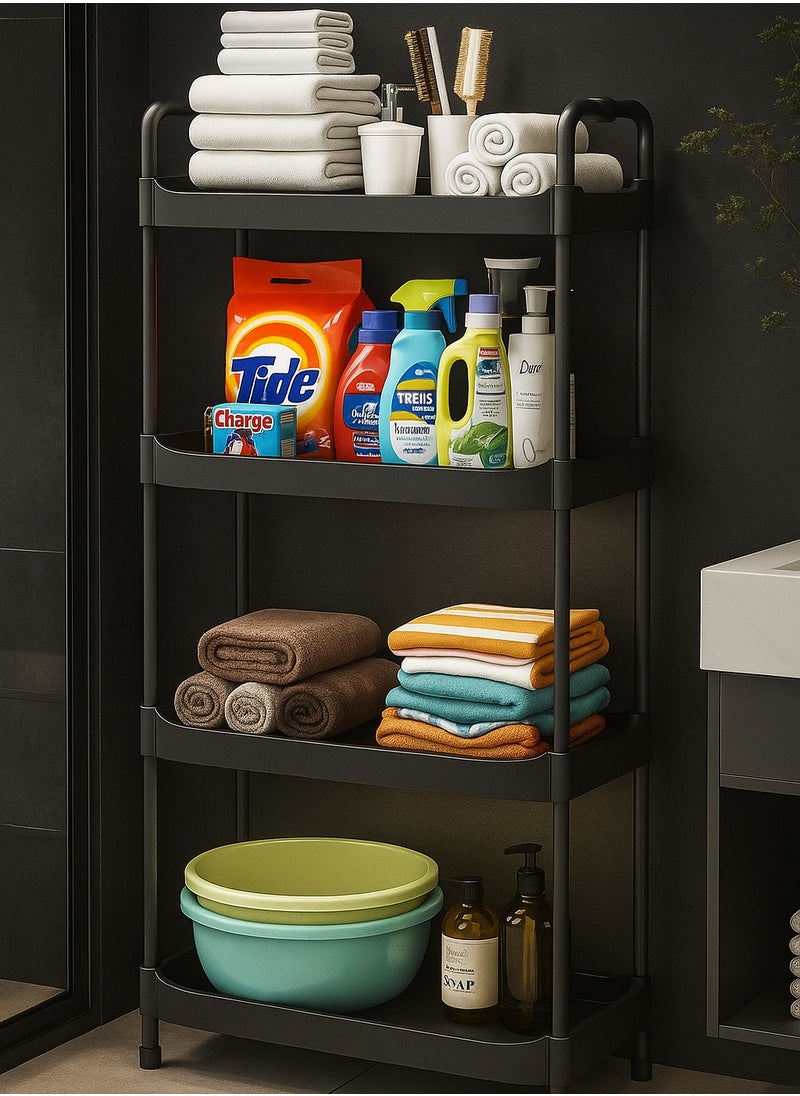 ALMUFARREJ Bathroom Organizer Vesken Black 4 Layers 115x26x51 cm  - Image 3