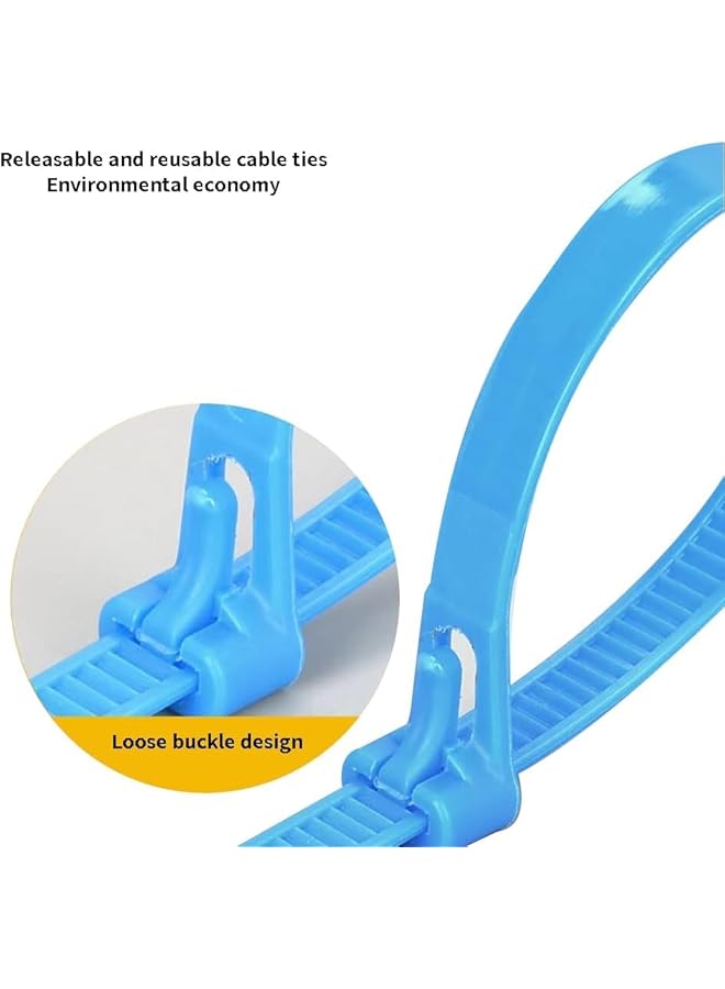 PROMASS 100 Pack Reusable Zip Ties, High Tensile Strength 50 Lbs, Self-Locking Cable Organizer for Indoor/Outdoor Use ， No Slip Off Desig (Multi Color) - Image 3