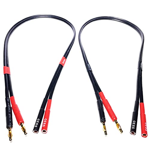 CNCESS CESS-029-2f Male Banana Plug to Female Banana Jack Speaker Extension Cable, Silicone Cable, 2 Pack (2 Feet) - Image 1