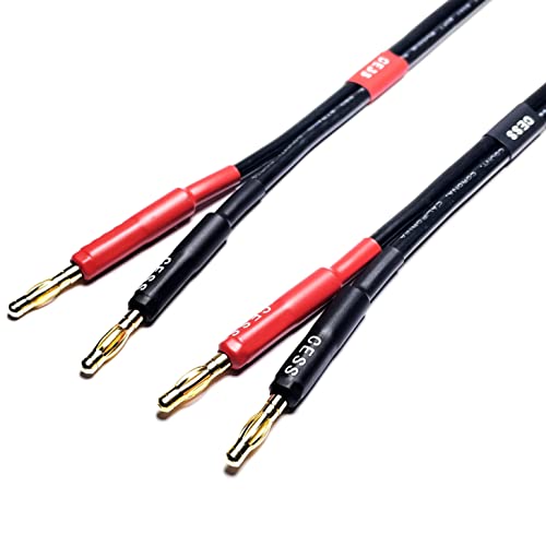 CNCESS CESS-029-2f Male Banana Plug to Female Banana Jack Speaker Extension Cable, Silicone Cable, 2 Pack (2 Feet) - Image 2