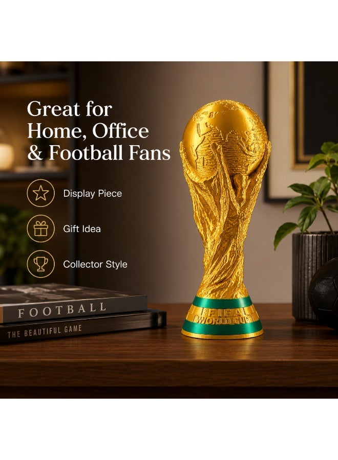 كأس عالم  23 سم - مجسم ديكور ذهبي لعشاق كرة القدم مطبوع بتقنية الطباعة ثلاثية الأبعاد - Image 5