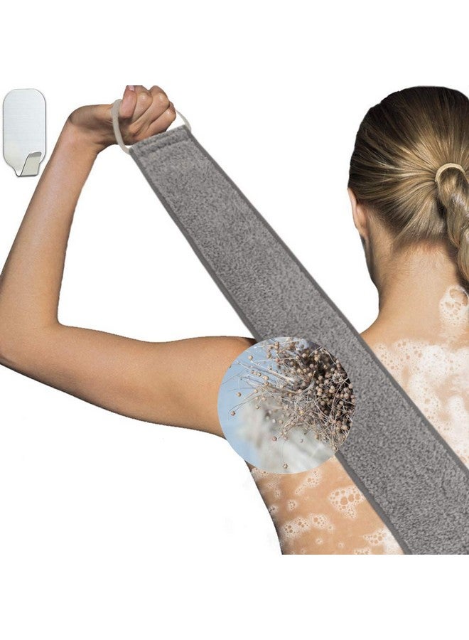 IYOOH Loofah Back Scrubber For Shower For Men/Women Natural Soft Flax Back Scrub Washer Extra Long Back Exfoliator Cleaner For Shower Acne Dualsided Bath Exfoliating Scrubber Deep Clean&Invigorate Skin - Image 1