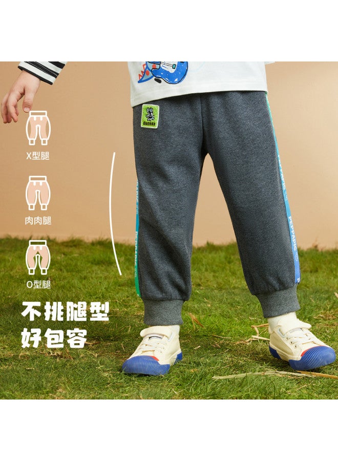peppa Pig Spring Boys' Comfortable Pants With Contrast Color Woven Stripes, Stylish Baby Trousers - Image 4