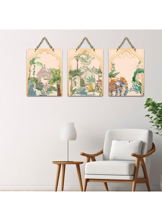 Artvibes Rajasthan Decorative Wooden Wall Hanging | Living Room Wall Art & Bedroom Decoration | Home Decorative Items & Sculpture | Gift for Female | Signs & Plaques WH_96137N - Image 2