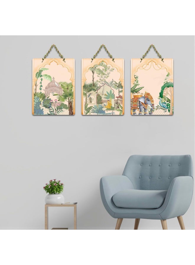Artvibes Rajasthan Decorative Wooden Wall Hanging | Living Room Wall Art & Bedroom Decoration | Home Decorative Items & Sculpture | Gift for Female | Signs & Plaques WH_96137N - Image 3