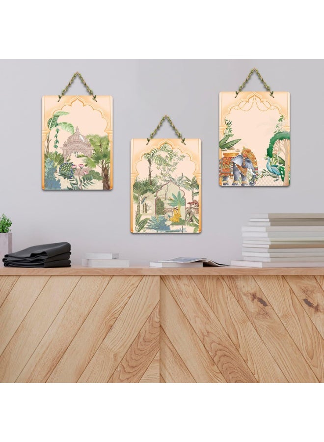Artvibes Rajasthan Decorative Wooden Wall Hanging | Living Room Wall Art & Bedroom Decoration | Home Decorative Items & Sculpture | Gift for Female | Signs & Plaques WH_96137N - Image 4