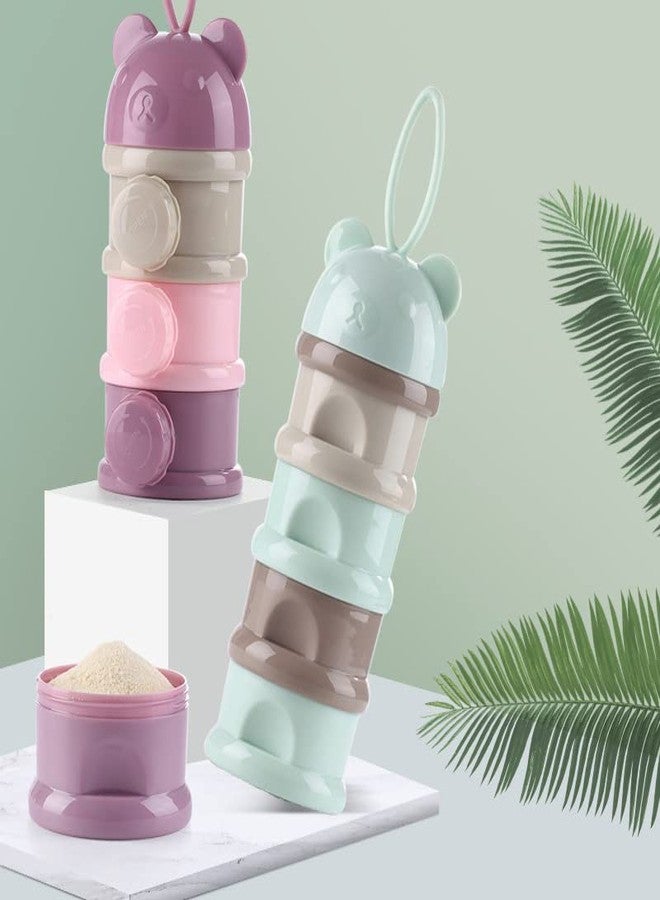 shopurb 3 Layers Bear Style Portable Food Grade Material Food Storage Box Toddle Snacks Box Baby Milk Powder Container - Image 5