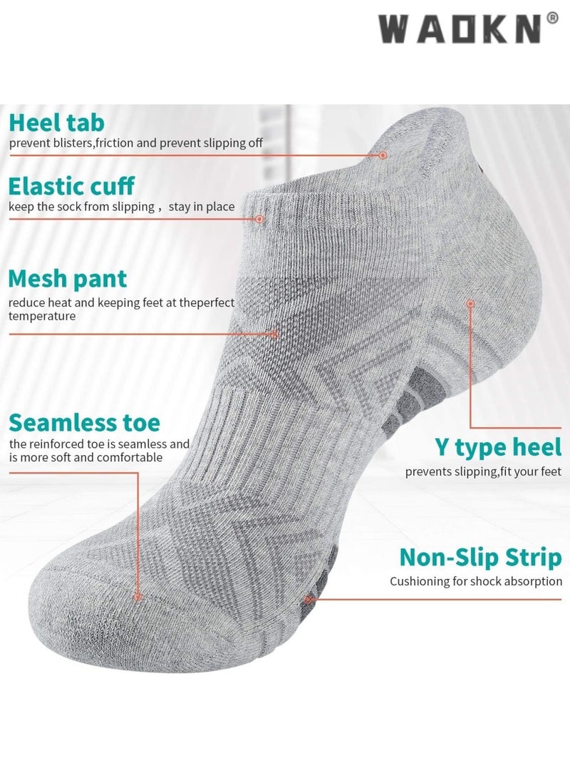 WAOKN Lightweight & Breathable, Unisex Low-Cut Sports Socks, Grey 3-Pair Set, Anti-Blister Comfortable Walking Socks, Choice for Sports Lovers - Image 3