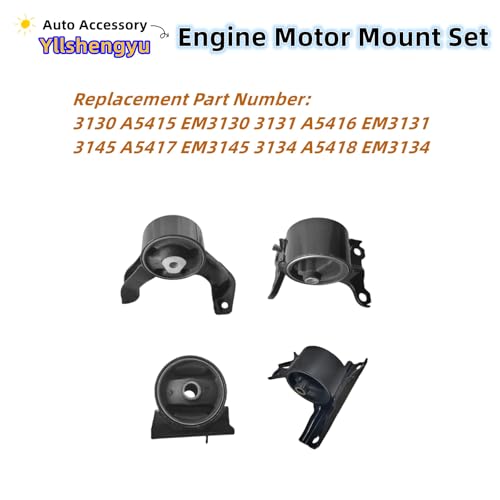 Yllshengyu Engine Motor Mount Set Compatible with Jeep Compass Patriot 2007 2008 2009 2010 2011 2012 2013 2014 2015 2016 2017 2.0L 2.4L Fits Dodge Caliber 2007-2012 Replace A5415 A5416 - Image 3