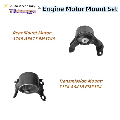 Yllshengyu Engine Motor Mount Set Compatible with Jeep Compass Patriot 2007 2008 2009 2010 2011 2012 2013 2014 2015 2016 2017 2.0L 2.4L Fits Dodge Caliber 2007-2012 Replace A5415 A5416 - Image 5