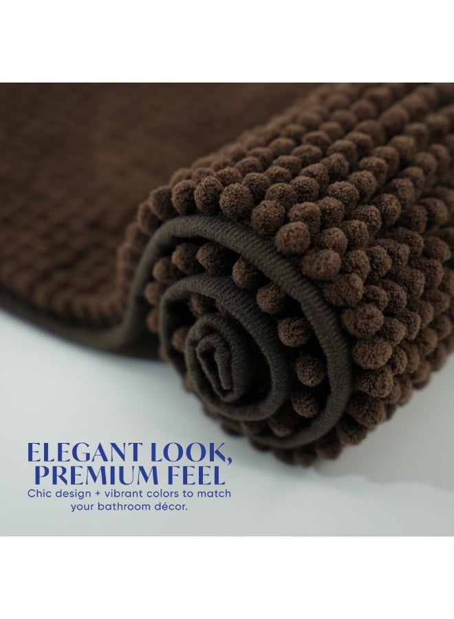 DIVEENAS Diveena's Non-Slip Bathroom Mat – 50x70cm Super Soft Microfiber Bath Mat, Quick-Dry & Machine Washable Bath Rug for Bathroom or Powder Room & Home | Dark Brown - Image 4