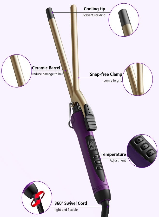 MELYDO 1/2 Inch Small Curling Iron Wand for Short & Long Hair, Half Inch Curling Wand Ceramic Small Barrel Curling Iron Tiny Curling Wand with Adjustable Temperature, Include Heat Resistant Glove - Image 4