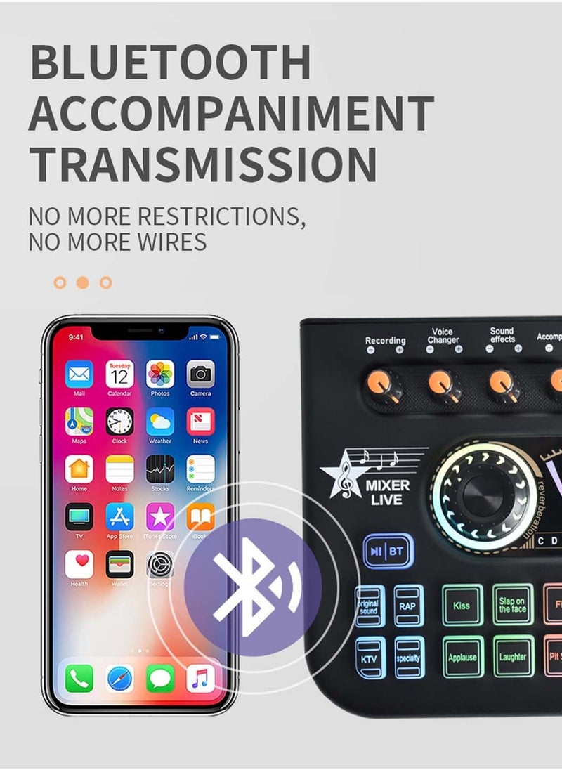 LEOKOR X3 Sound Card Podcast Equipment,DJ Mixer,Professional Audio Mixer,Suitable for Live Broadcast/Tiktok/Youtube/PC/Karaoke (Black)  - Image 3