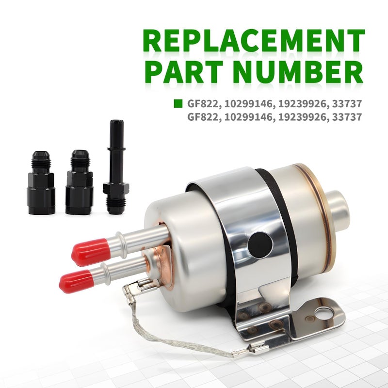 Yunnergo 19239926 Fuel Filter Regulator & Fittings 58 PSI Kit Replacement for LS Swap Compatible with C5 10299146 GF822 - Image 2