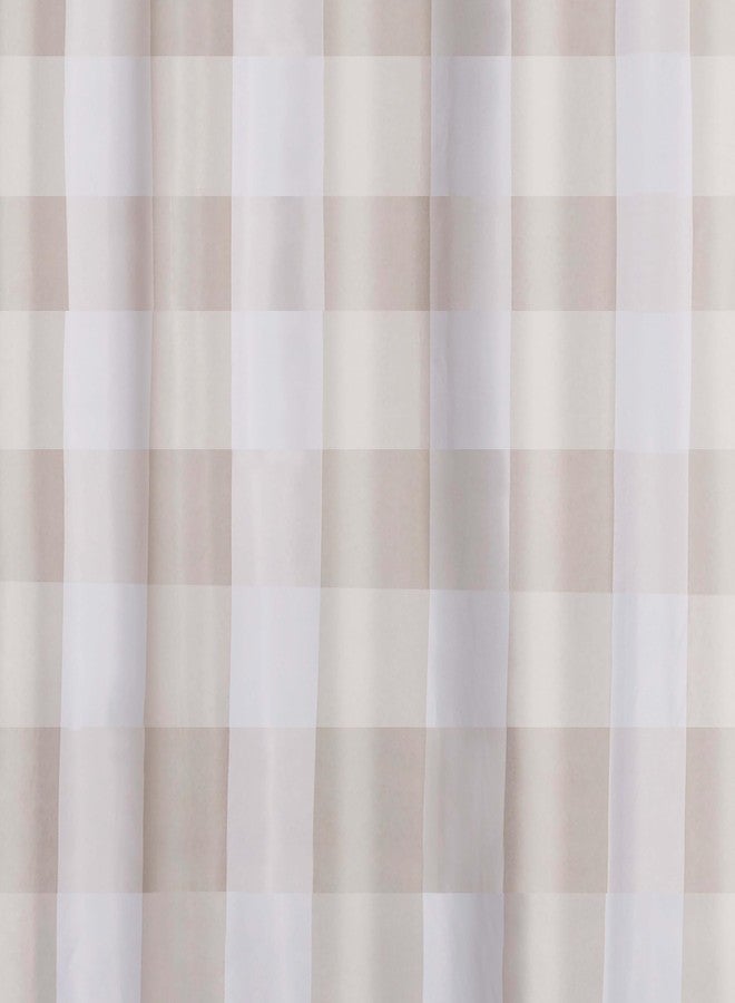 TRULY SOFT Everyday Buffalo Plaid Khaki Polyester 1-Piece Standard Shower Curtain, Plaid Themed, for Men and Women, Oeko-TEX Certified Confidence - Image 2